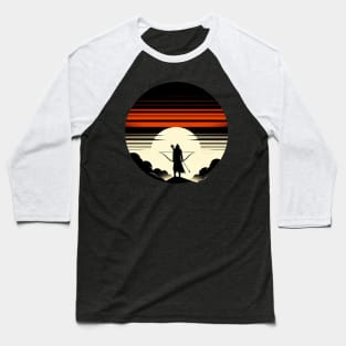 Minimalistic Medival Archer Sunset Baseball T-Shirt